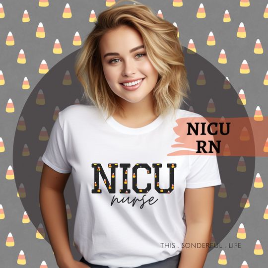 Discover NICU Nurse T-Shirt / Neonatal Intensive Care Unit RN / Halloween and Fall Tee / Candy Corn / Appreciation Gift / Unisex Short Sleeve T-Shirt