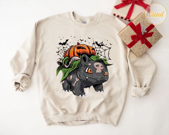 Discover Vintage Bulbasaur Pumpkin Halloween Shirt, Halloween Anime Tee, Kids Halloween Bulbasaur Tshirt, PKM Kids Shirt, Japanese Anime Shirts