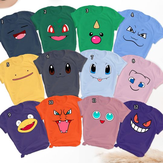 Discover Characters Face Matching Family Shirt, Magical Family Vacation Shirt, Funny Character Movie Costume Group Shirt, Birthday Gift