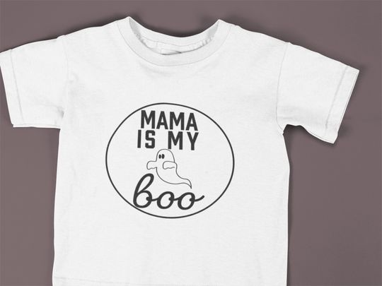 Discover Toddler T-Shirt Mama is My Boo Halloween Fun Trick or Treating Ghost Short Sleeve Tee