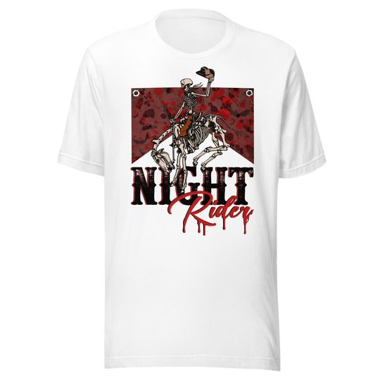 Discover Night rider skeleton cowboy country Halloween Unisex t-shirt