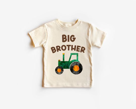 Discover Tractor Big Brother Shirt with Little Brother Onesie