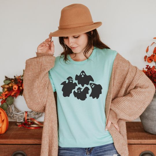 Discover Ghosts Halloween Shirt, Spooky Scary T-shirt Costume Tshirt Costume T Shirt Tee Gift Plus Size Pumpkin, Trick or Treat Shirt, Cute Funny Tee
