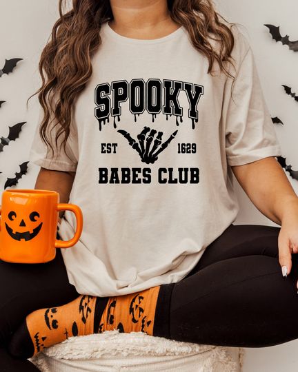 Discover Spooky Babe Club Halloween Shirt for Women
