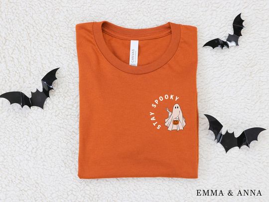 Discover Halloween Shirt, Stay Spooky Shirt, Teacher Halloween T-Shirt, Boo Ghost Shirt, Cute Ghost Shirt, Fall Shirt, Pumpkin Shirt, Autumn Shirt