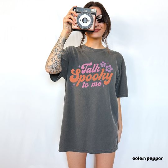 Discover Funny Halloween shirt, Talk spooky to me  tee for fall