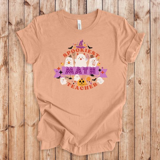 Discover Spooky Ghost Math Teacher Shirt