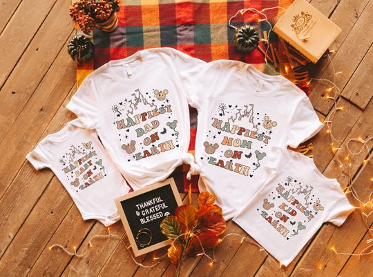Discover Happiest Place On Earth Shirt, The Most Magical Place, Fall Best Day Ever Mouse Ears, Halloween Spooky Family Mom Dad Adult Kid Toddler Baby