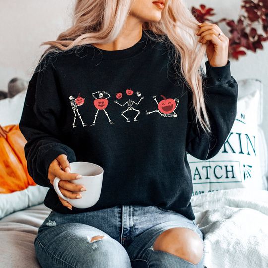 Discover Halloween Dancing Skeleton Shirt - Oversized Sweatshirt