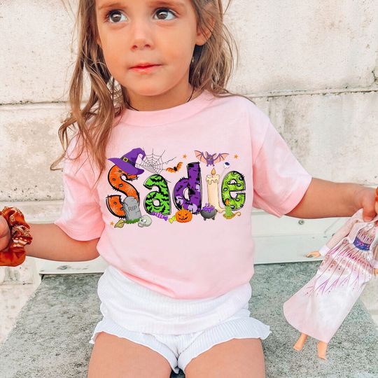 Discover Personalized Halloween Kids Name Shirt - Fun Fall Shirt