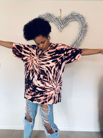 Discover Double Spiral Hand Bleached Tee