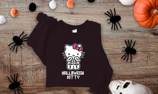 Discover Halloween Cat Skeleton Kawaii Kitten Shirt
