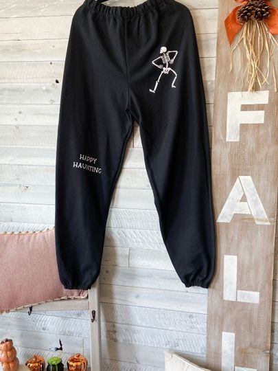 Discover Skeleton Sweatpants Halloween October 31 Horror Movie Halloween Clothes Trendy Spooky Sweatshirt Women Sweatpants Unisex Skeleton Spider Web