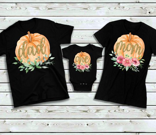 Discover Floral Pumpkin Birthday Family Shirts - Autumn Celebration