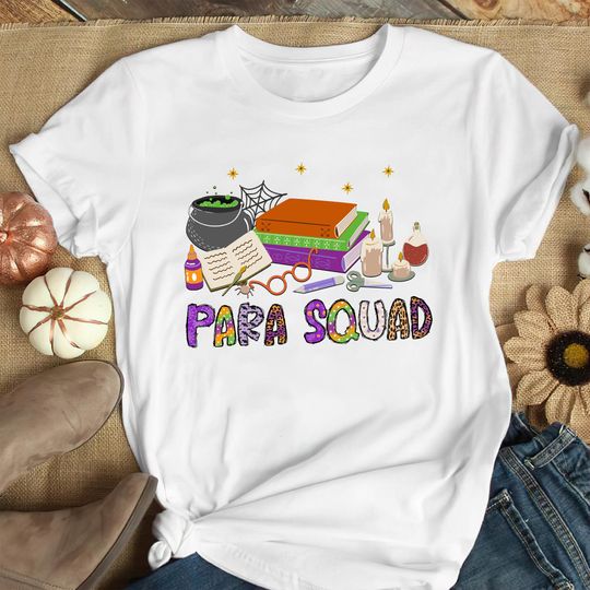 Discover Para Squad Halloween Shirt, Paraprofessional Shirt, Para Teacher Gift, Trick Or Teach, Halloween Teacher Outfit