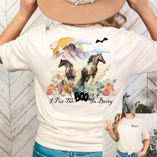 Discover I Put the Boo in Booty t-shirt, Halloween Shirt, Horse T-shirt, Western Shirt, Country Western Outfit