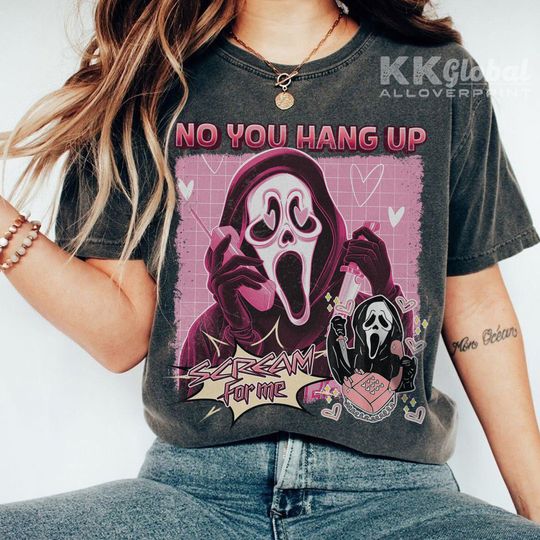 Discover No You Hang Up Comic Shirt, Scream Sweatshirt, Funny Ghost Face Sweatshirt, Halloween Shirt, Halloween Ghost Sweatshirt 180723S1-05