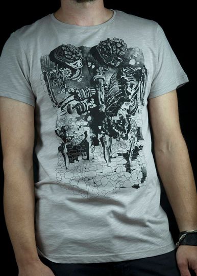 Discover Skeleton skull drawing design T shirt