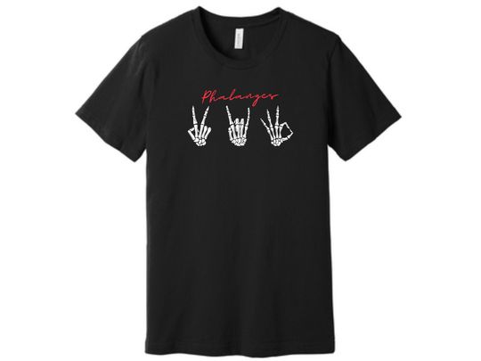 Discover Phalanges aka Finger Bones Embroidered T-Shirt | Halloween Pun Tee | Spooky SZN | LaSTEMgirl Shop by Pao