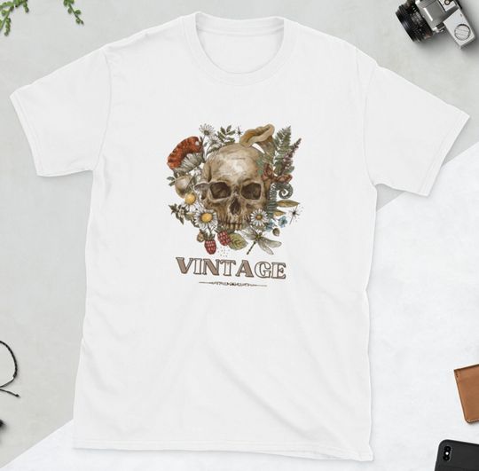 Discover FLOWER T Shirt HALLOWEEN Crewneck, Cottage Core Shirt, Soft & Comfortable Unisex Short Sleeve Aesthetic Floral Tee| Nature Lovers Clothes