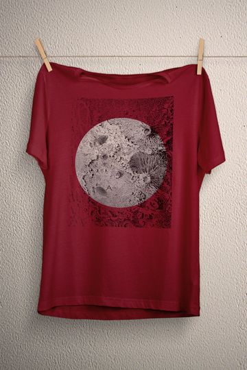 Discover Full moon shirt, original Supermoon, celestial boho clothing, lunar screen print, graphic tees, plus size goth green witch, pagan t-shirt