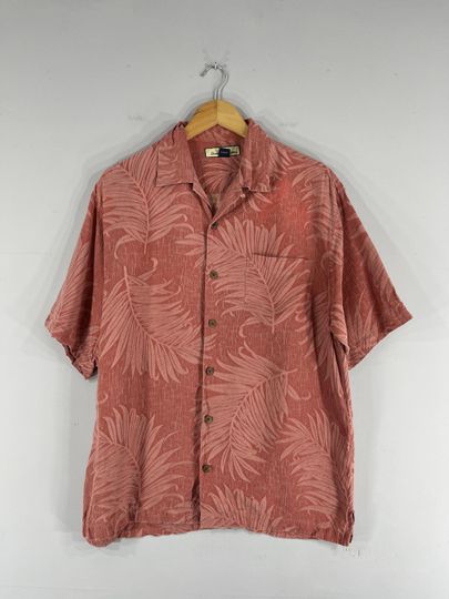 Discover TOMMY BAHAMA Hawaii Shirt Small Vintage 90s Honolulu Beach Tropical Flower Surfing Guam Sunwear Buttondown Aloha Wear Silk Shirt Size S