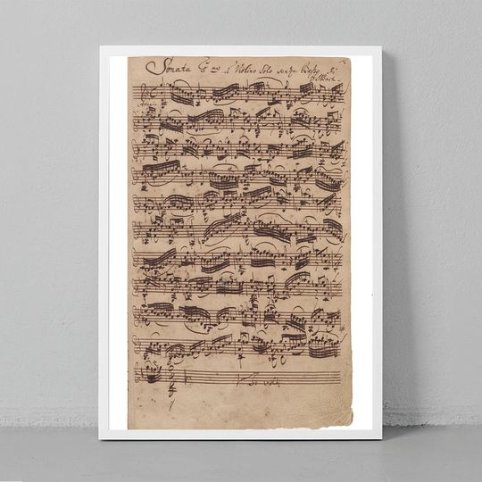 Discover Bach BWV Adagio Manuscript Premium Matte Vertical Poster