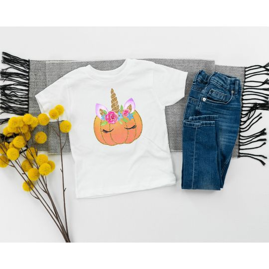 Discover Toddler Unicorn Pumpkin Halloween Shirt
