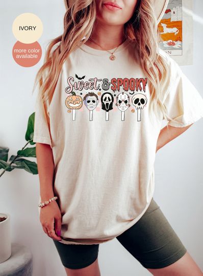 Discover Sweet and Spooky UNISEX  Color Shirt, Halloween Shirt, Ghost Suckers Shirt, Pumpkin Shirt, Sweet Spooky Horror Shirt, Funny Halloween