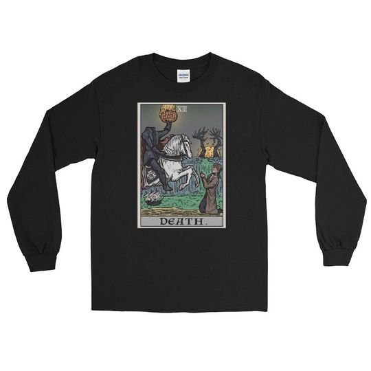 Discover Death Tarot Card Long Sleeve Shirt