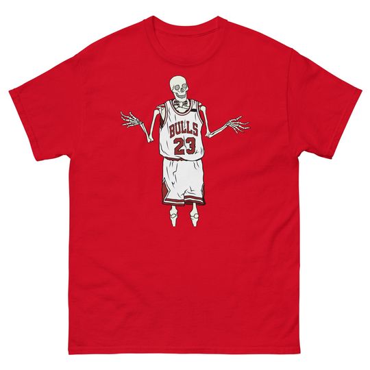 Discover Skeleton Michael Jordan Shrug T-Shirt