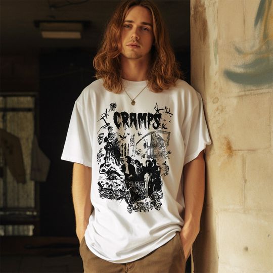 Discover Vintage 80s THE CRAMPS Punk Rock Psychobilly Tour Concert  T-shirt
