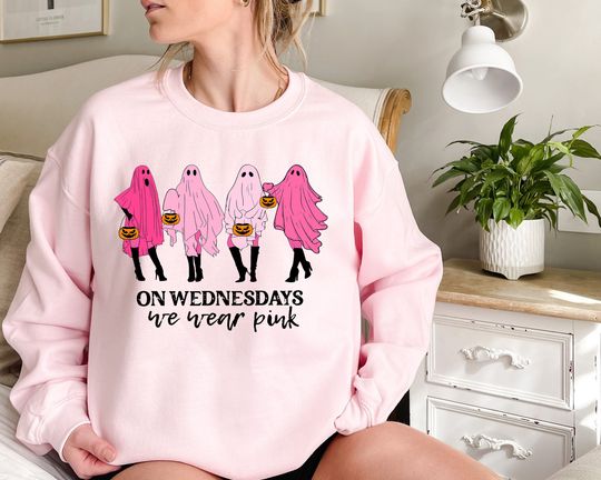 Discover On Wednesday We Wear Pink Ghost Sweatshirt