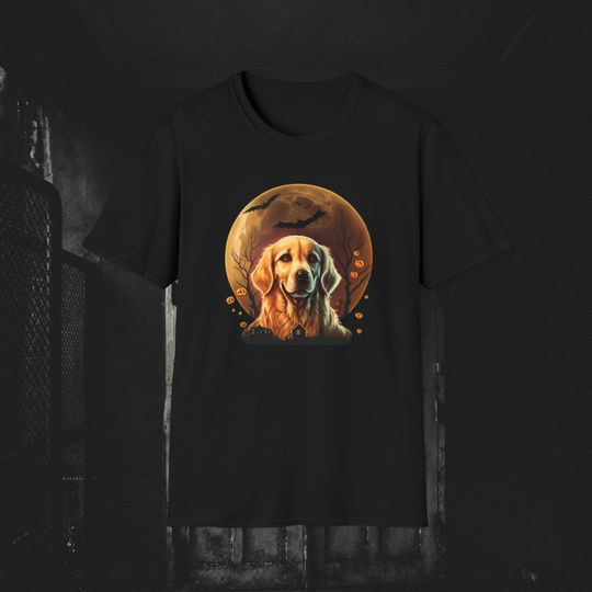 Discover Golden Retriever Unisex T-Shirt | Trick or Treat Halloween Shirt | Dog Lover Tee |Spooky Dog-Themed  Shirt | Pawsome Mens Ladies Gift