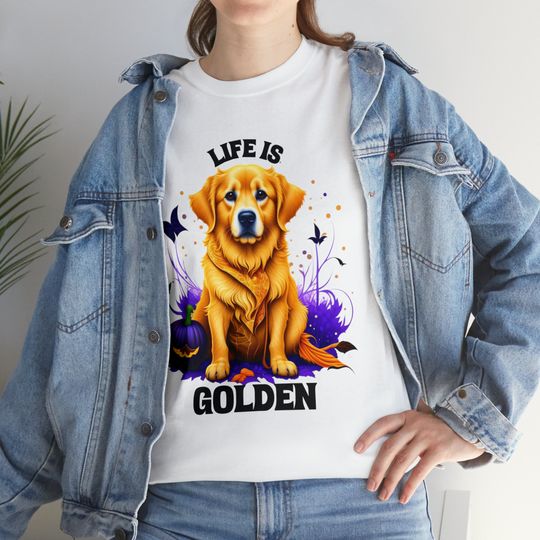 Discover Paw-sitively Spooky Golden Retriever Halloween T-Shirt