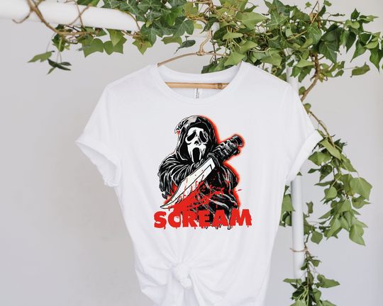 Discover Scream Shirt, 90s Halloween Shirt, Horror Movie Shirt, Halloween Shirt, Michael Myers Shirt, Vintage Ghostface Shirt, Spooky Shirt, Boo Tee
