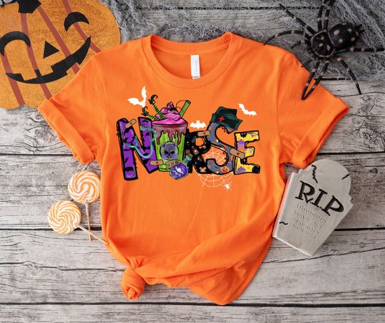 Discover Ghost Design Halloween Nursing Shirt, Fall-Themed Nurse Tee