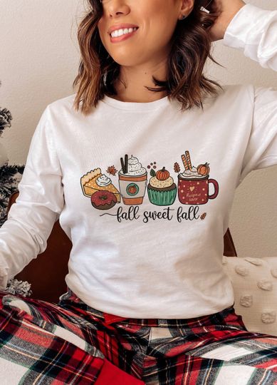 Discover Autumn Pumpkin Spice Latte Shirt, Cozy Fall Tee for Women