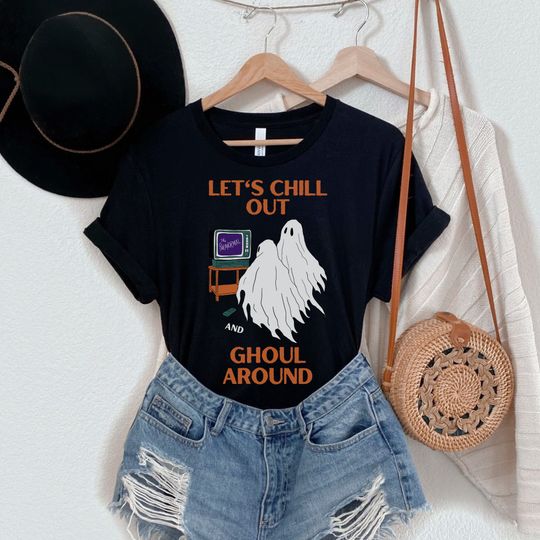 Discover Let's Chill and Ghoul Around Unisex T-shirt. Halloween Graphic Tee. Ghosts. Paranormal. Spooky Season T-Shirt