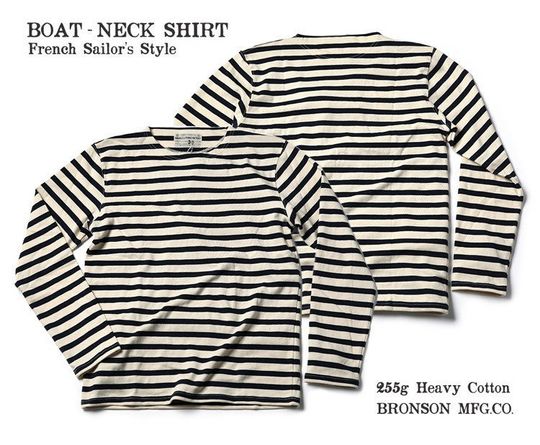 Discover ATSH001 - BRONSON Breton Stripe Shirts Long Sleeve Vintage Men French Sailor Naval T-Shirt