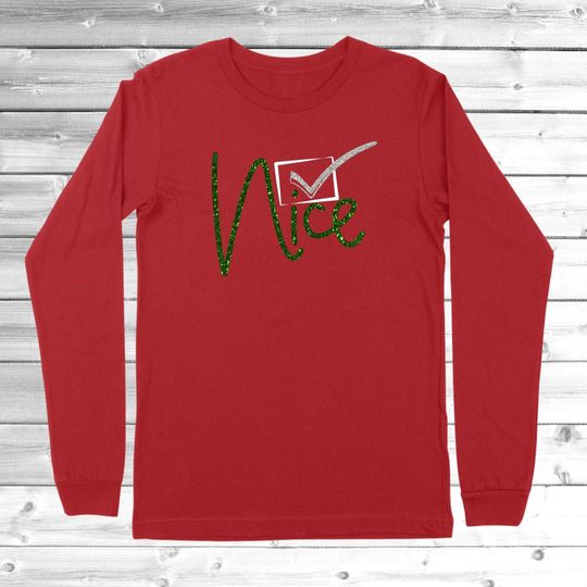 Discover Nice Glitter (Non Glitter Available) Long Sleeve Tee Shirt