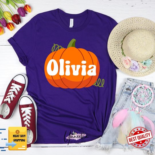 Discover Personalized Pumpkin Shirt, Toddler Thanksgiving Shirt, Thanksgiving Gift,Personalized Fall Shirt,Fall Gifts,Custom Pumpkin,Fall Kids Shirts