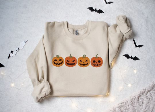 Discover Halloween Scary Pumpkin Face Sweater