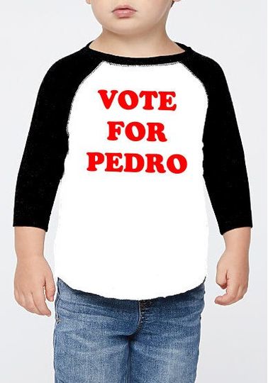 Discover Vote for Pedro Toddler Baseball Shirt  - Napoleon Dynamite