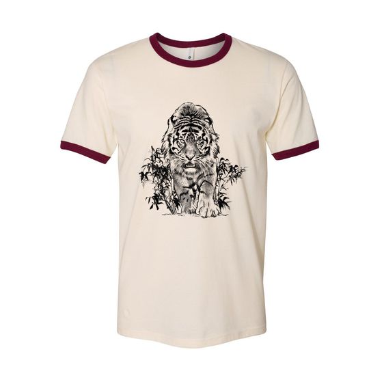 Discover Tiger Shirt, Animal Tshirt, T-shirt for Men, Shirt for Women, Ringer T-Shirt, Vintage Shirt, Gift for Men, Gift for Women, Shirt with Tiger