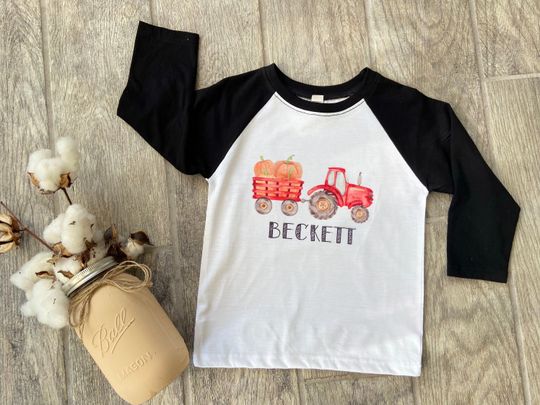 Discover Pumpkin Tractor Personalized Shirt