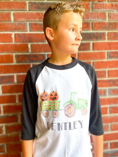 Discover Pumpkin Tractor Personalized Shirt