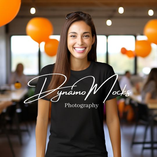 Discover Halloween Black Bella Canvas 3001 Shirt Mockup | Black Tshirt Teacher Mockup | Female Educator | Halloween Classroom Party