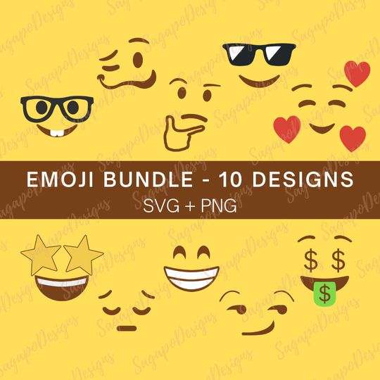 Discover Emoji SVG 10 Pack for Cricut Decals