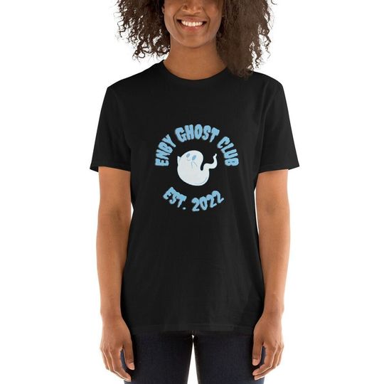 Discover Enby Ghost Club - Nonbinary Trans Short-Sleeve Unisex Gender Fluid Unique Halloween T-Shirt  Fun LGBTQ Transition Hormone Top Surgery